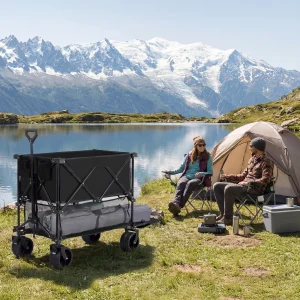 Heavy-Duty Double-Decker Collapsible Folding Utility Cart