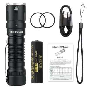 Sofirn SC33 5200LM Rechargeable Tactical LED Flashlight